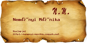 Neményi Mónika névjegykártya