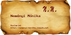 Neményi Mónika névjegykártya