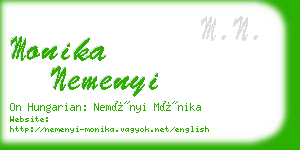 monika nemenyi business card